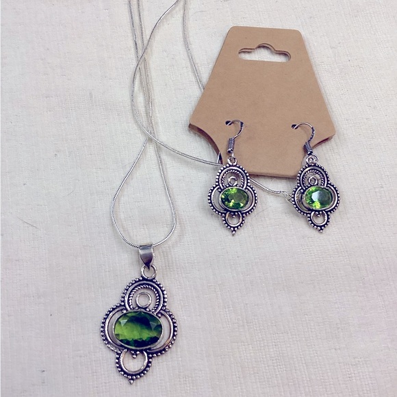 Jewelry - Elegant Sterling Silver and Green Peridot Jewelry Set